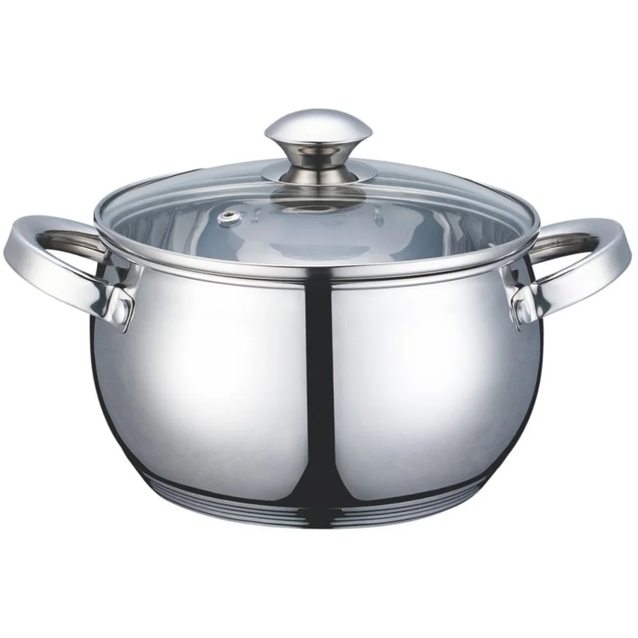 Тенджера Voltz V51210G22, 22 см, 4.9 литра, Дебело дъно, Индукция, Инокс