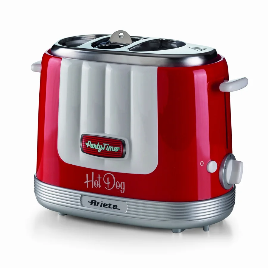 Уред за хот-дог Ariete PARTY TIME 0206/00, 650W, 4 отделения, 5 степени, Стоп функция, Червен