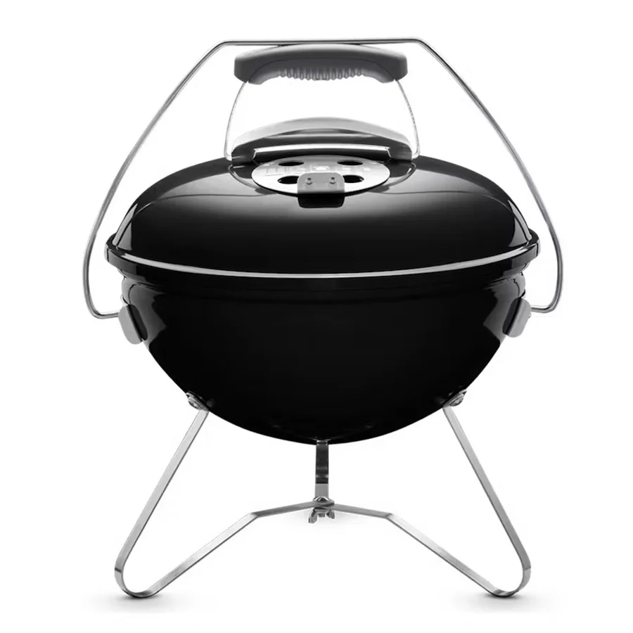 Преносимо барбекю на въглища Weber 1121004 Smokey Joe,  37cm, Емайлирана стомана, Студена дръжка Tuck-N-Carry, Черен
