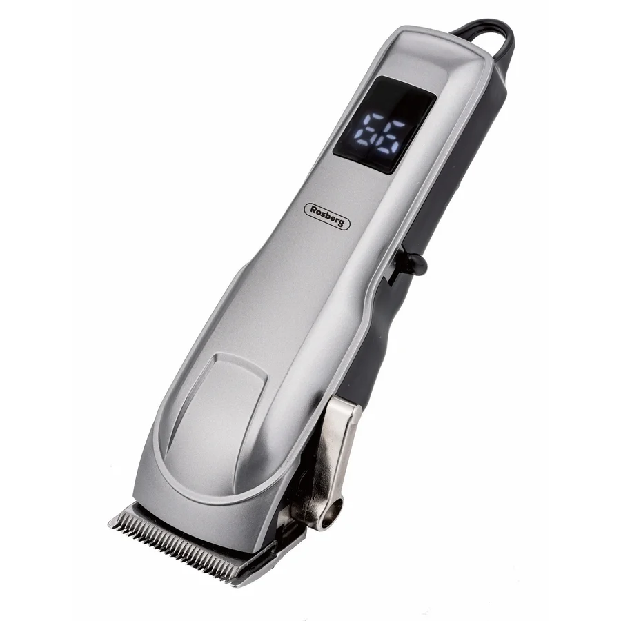 Безжична машинка за подстригване Rosberg R51810Q, 5W, 1200mAh, 4 гребена, USB, Автономия до 90 минути, Сребрист