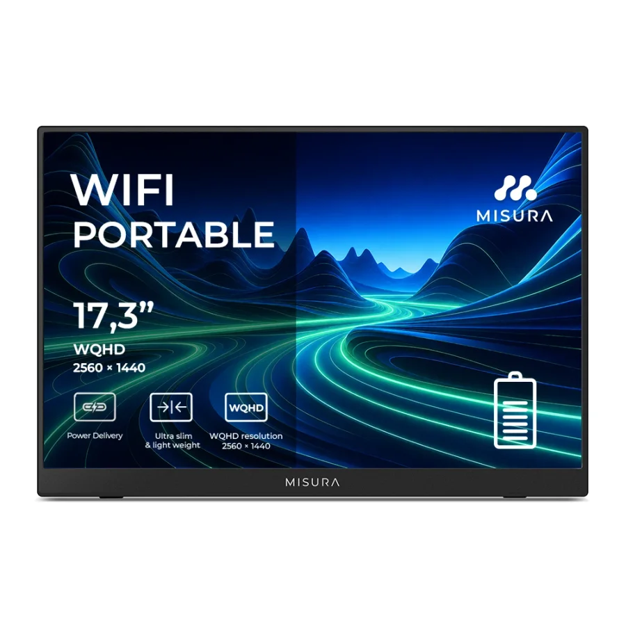 17,3" преносим безжичен WQHD 2.5K монитор с батерия - MISURA P173QHBW