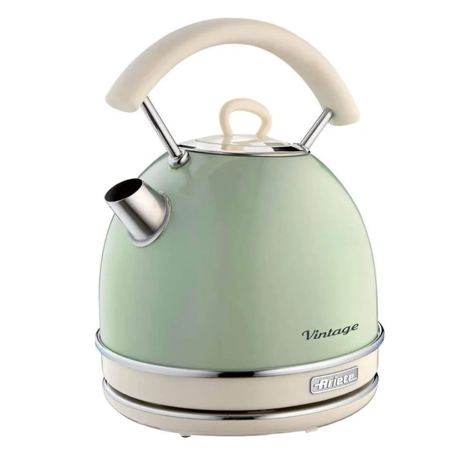 Електрическа кана/чайник Ariete VINTAGE 2877/04, 2000W, 1.7 л, Стоманен корпус, Студена повърхност, 360 основа, Зелен