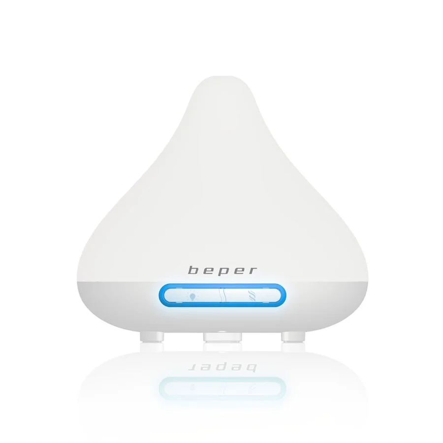 Арома дифузер Beper 70.402, 15.6 W, 140 мл, 2 нива, LED светлина, 7 цвята, Бял