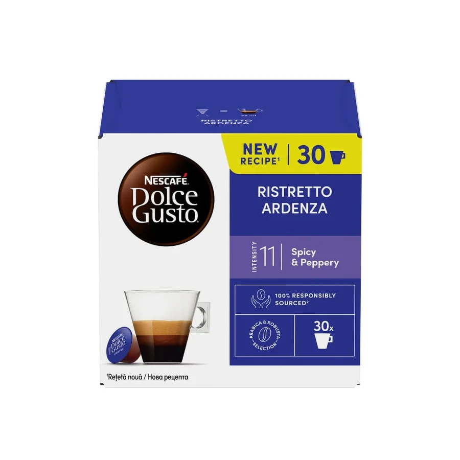 Кафе капсули Nescafé Dolce Gusto Ristretto Ardenza, 30 броя, Интензитет 11, Арабика и Робуста