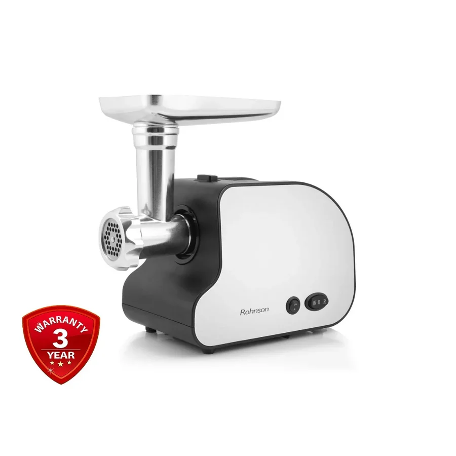 Месомелачка Rohnson R-5415, 2000W, Приставка за домати, Приставка за наденици, Нож от неръждаема стомана, Бял