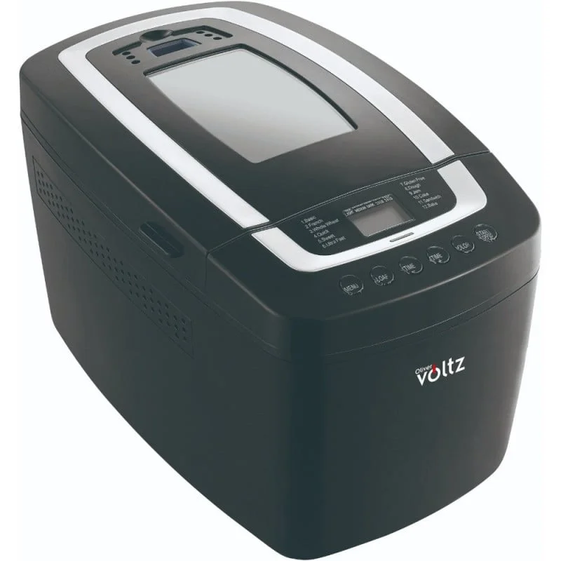 Хлебопекарна Oliver Voltz OV51446B, 800W, 2 бъркалки, 12 програми, LCD дисплей, Таймер, Черен