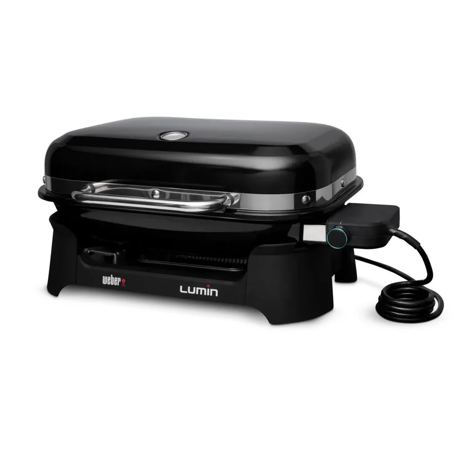 Електрическо барбекю Weber Lumin WB92010979DL, 2200W, 315C, 49x33 см, Емайлирани с порцелан чугунени скари, Автентичен барбекю вкус, Черен