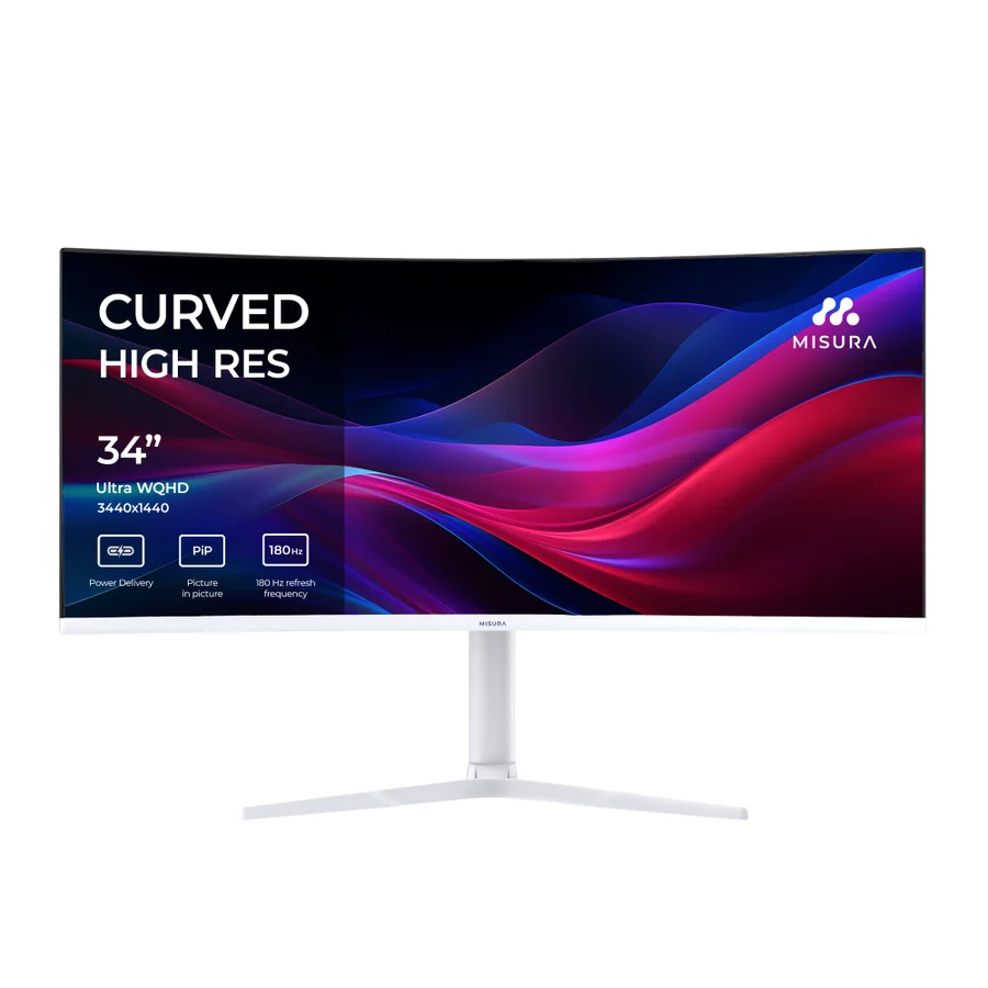 34" UltraWide QHD монитор 180 Hz извит WHITE - MISURA M34X3W01