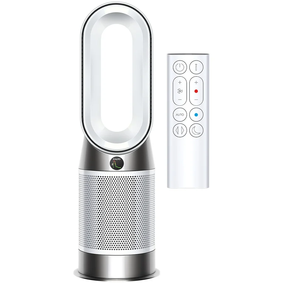 Пречиствател въздух 2в1 Dyson Purifier Hot+Cool HP1 544826-01, Отоплител, 50W, 30 м2, 287 l/s, 10 скорости, Air Multiplier™, Wi-Fi, Bluetooth, Осцилация, Бял/сребрист