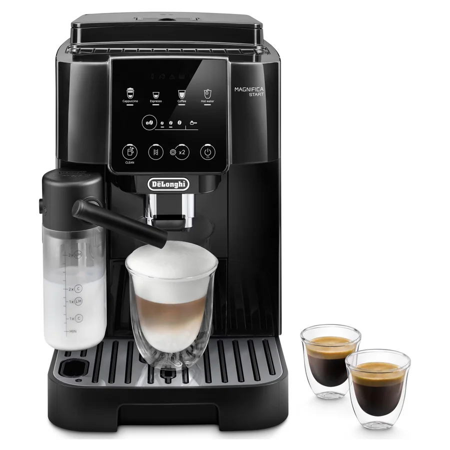 Еспресо машина Delonghi Magnifica START ECAM220.60.B, 1450W, 15 bar, 1.8 л, 4 програми, 13 нива на смилане, LatteCrema Hot, Опция за кафе на зърна, Черен