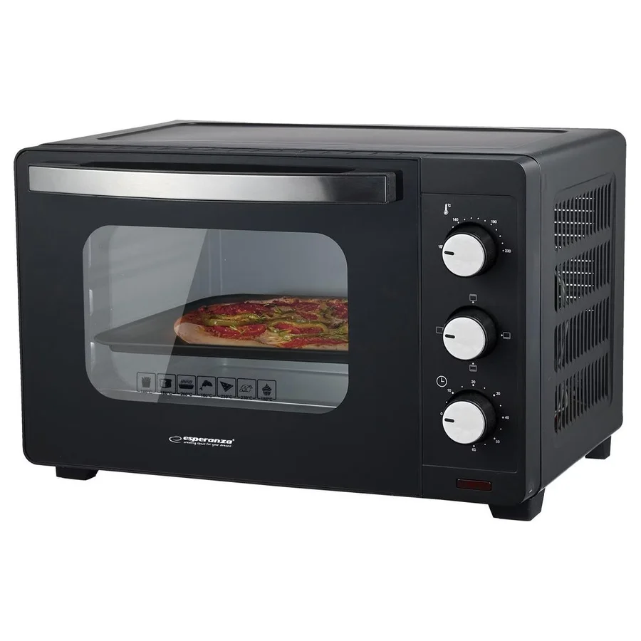 Електрическа фурна Esperanza EKO008N, 1280W, 20 л, 100-230C, Таймер 60 мин, Черен