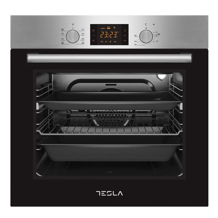 Фурна за вграждане Tesla BO900SX, 2300 W, 80 литра, 8 програми, Вентилатор, Клас А, Инокс/Черен