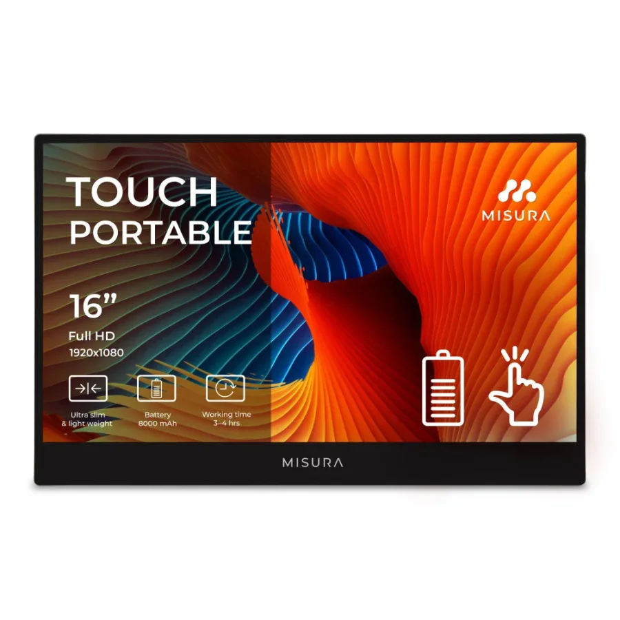 16" преносим сензорен LCD монитор с батерия FHD - MISURA M16TB