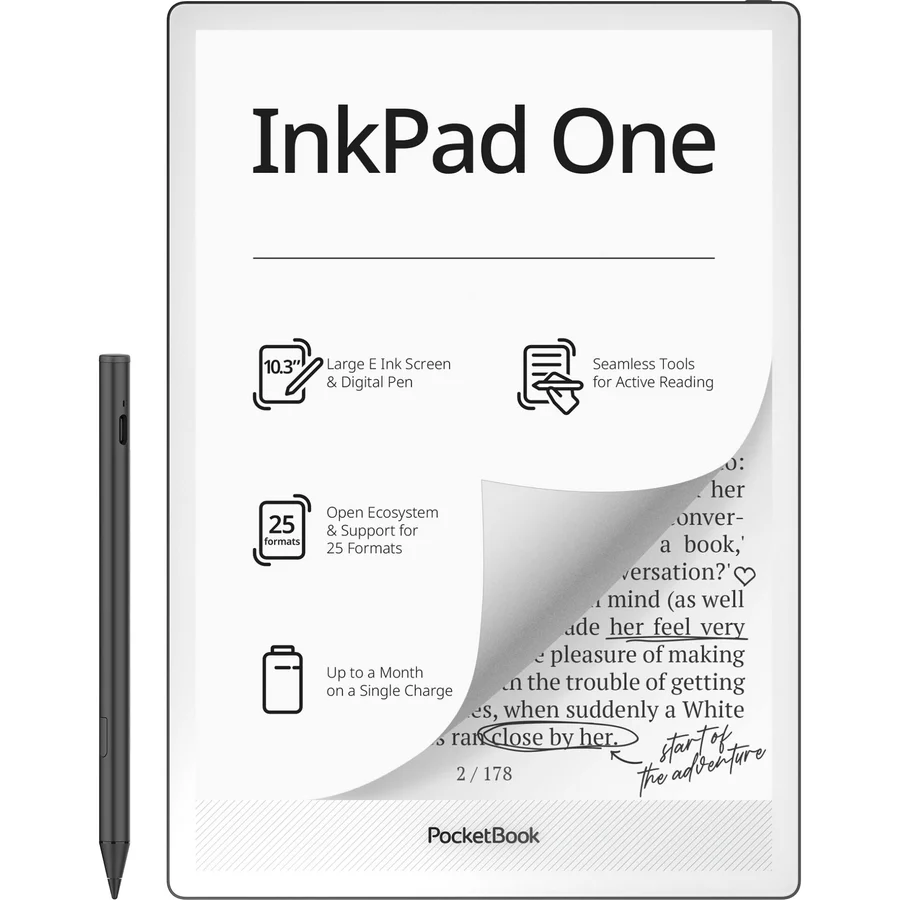 Електронен четец PocketBook InkPad One, 32GB, черен – PB1030-8-WW-B