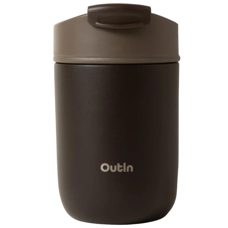 Термочаша Outin Travel Tumbler, 350 мл, Топло 6ч, Студено 12ч, Неръждаема стомана 316L, Двойни стени, Вакуумна изолация, Тера кафяв