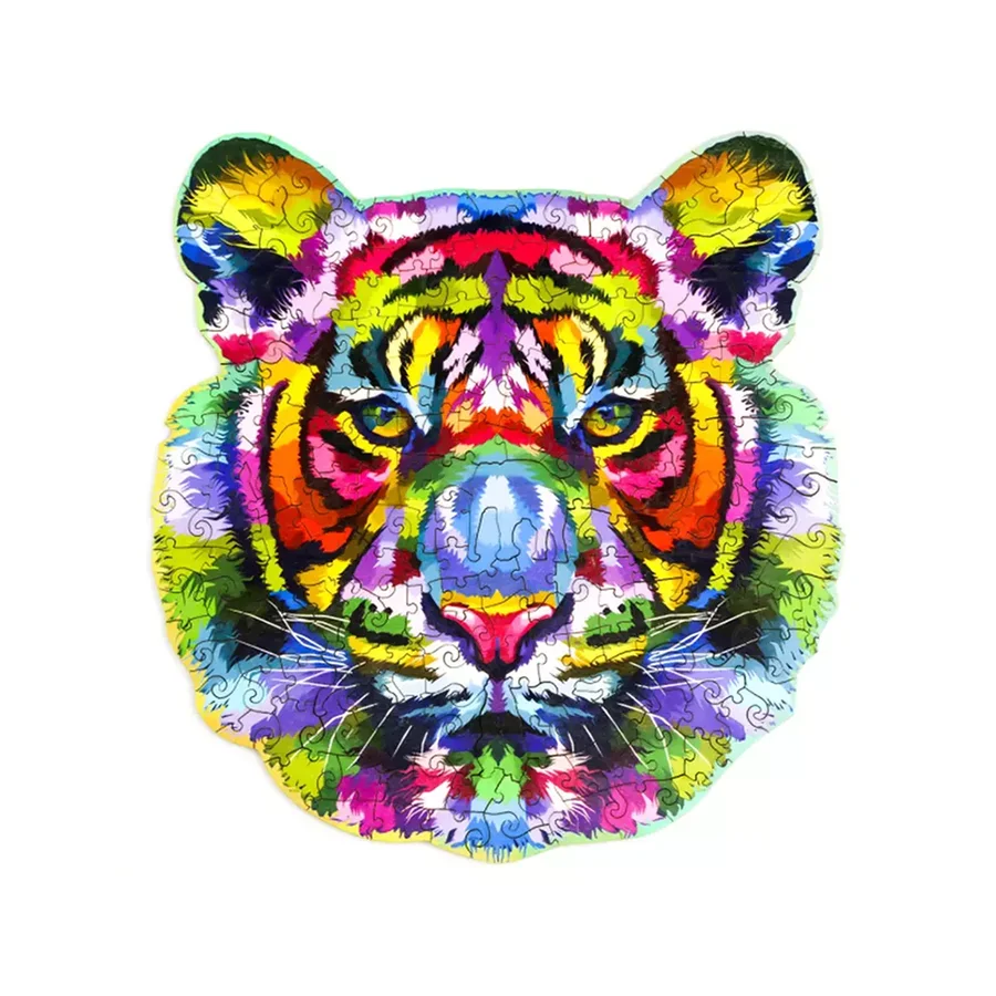 Дървен цветен пъзел под формата на Тигър Rila Crafts, Размер А3