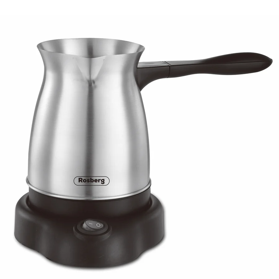 Джезве електрическо Rosberg R51165AS, 600W, 500 ml, Безжична употреба, Инокс