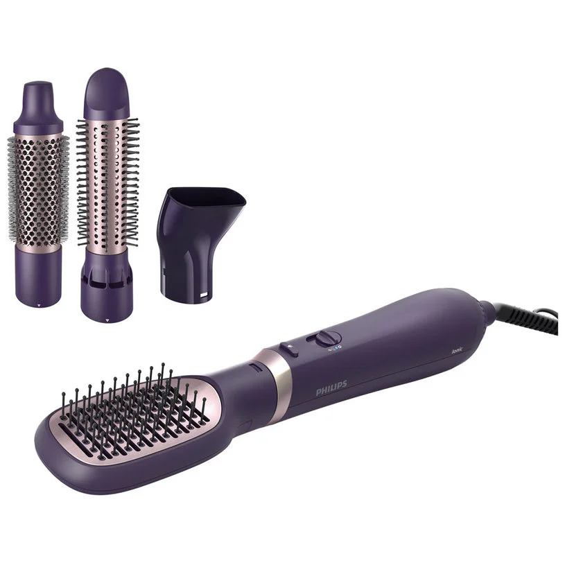 Четка за коса с горещ въздух Philips BHA313/00, 800W, лилава