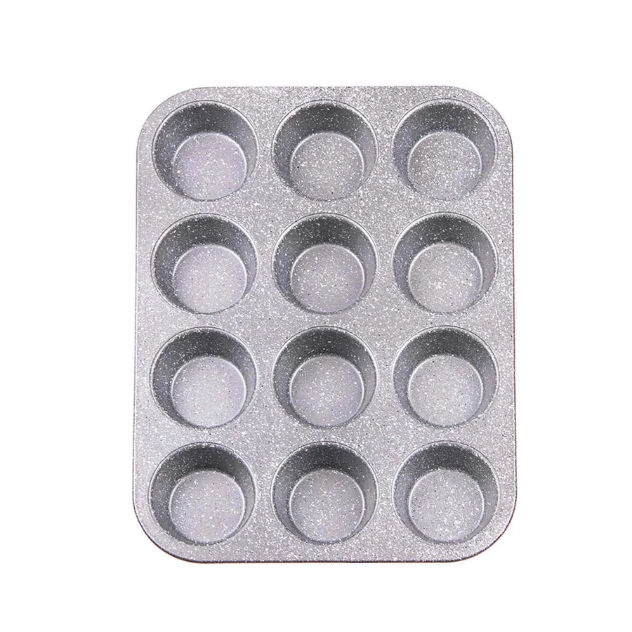 Форма за мъфини Voltz V51223RC, 12 мъфина, Мраморно покритие, Червен