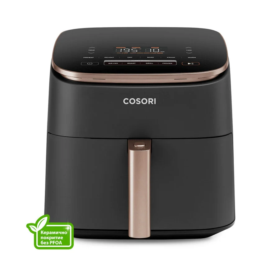 Фритюрник с горещ въздух Cosori TurboBlaze Еър фрайър CAF-DC602-KEUR, XXL 6L, Черен