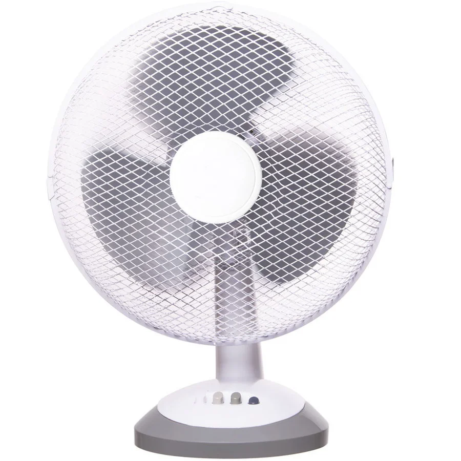 Настолен вентилатор Rosberg R51760B12, 30W, 30 см, 3 степени, Накланяне, Сив/бял