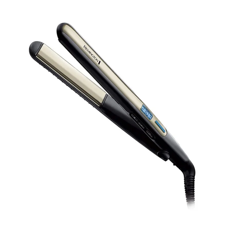 Преса за къдрене и изправяне Remington S6500 Sleek and Curl, Керамика, Загряване: 15 секунди, 150-230C, Златист/черен