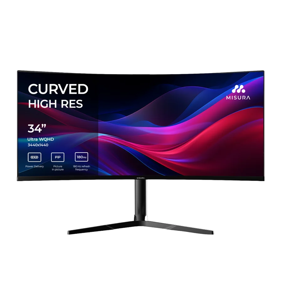 34" UltraWide QHD монитор 180 Hz извит BLACK - MISURA M34X3B01