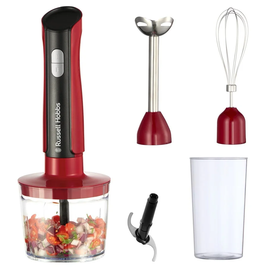 Блендер 3в1 Russell Hobbs Desire 27140-56, 500W, 600+500 мл, 2 скорости + пулс, Неръждаема стомана, Без BPA, Червен