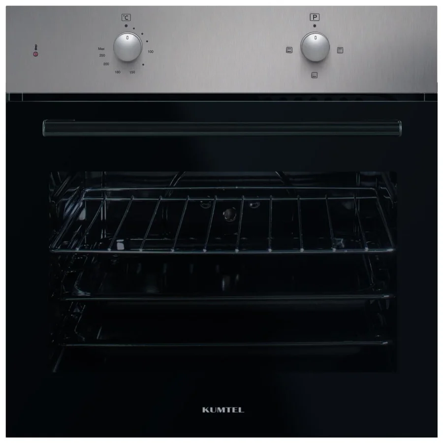 Фурна за вграждане Kumtel B66-S2, 1600W, 56L, 3 програми, Термостат, Черен/Инокс