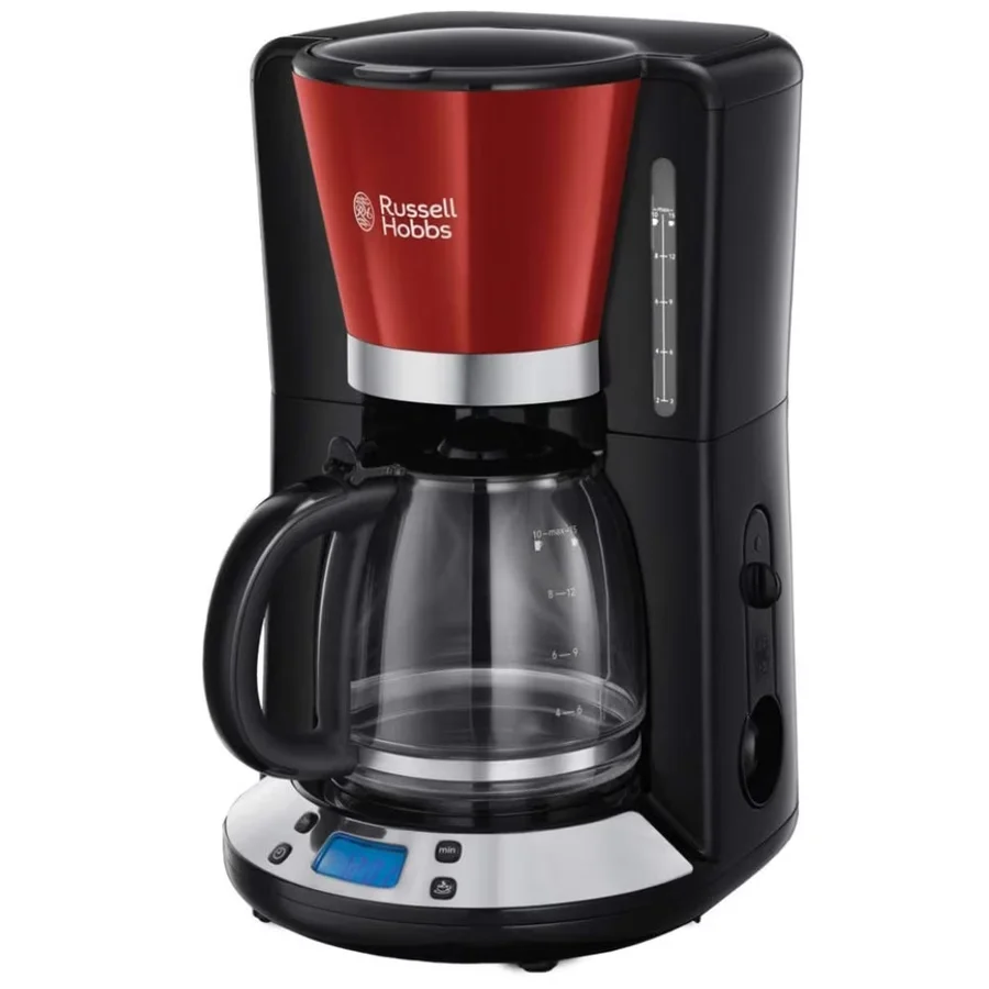 Кафемашина Russell Hobbs Victory 24031-56, 1100W, 1.25 л, Технология Whirltech, Таймер, Червен/черен