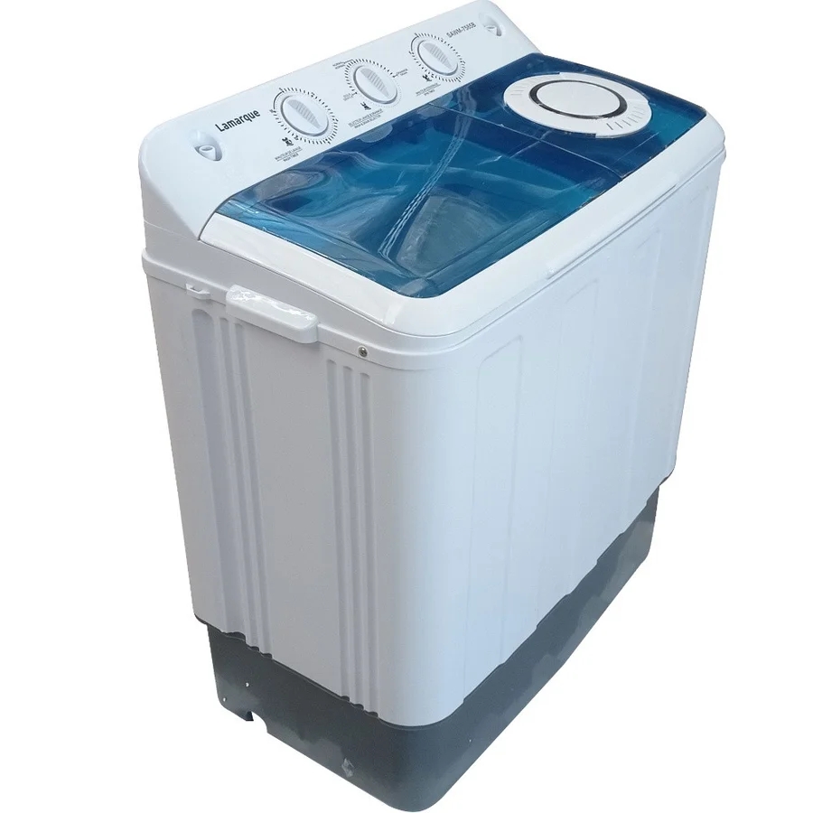 Пералня Lamarque SAWM-7585BL, 360W, 7 Kg, Таймер, Тиха работа, Син/бял
