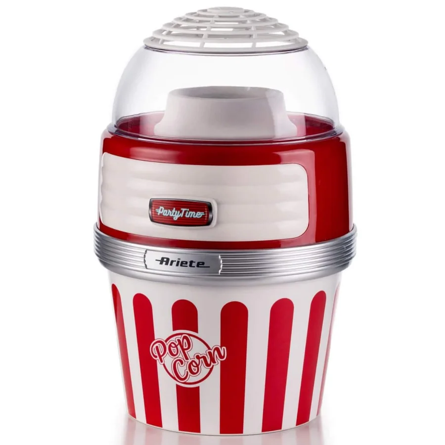 Машина за пуканки с горещ въздух Ariete XL PARTY TIME 2957/00, 1100W, Дозатор, Подвижна купа, Червен