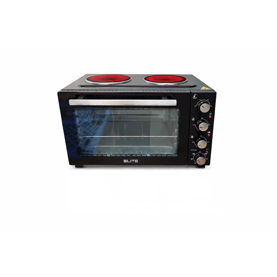 Готварска печка ELITE EMO-480503, 4300W, 48L, Вентилатор, До 230°C, Черен